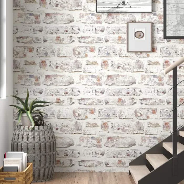 White Brick Wallpaper, exposed brick wallpaper