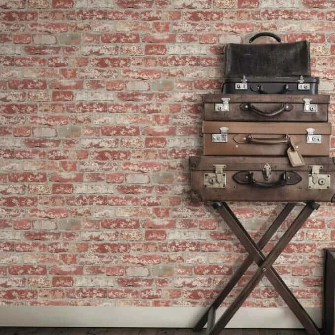 Wayfair Williston Red, brick wallpaper peel and stick, exposed brick wallpaper