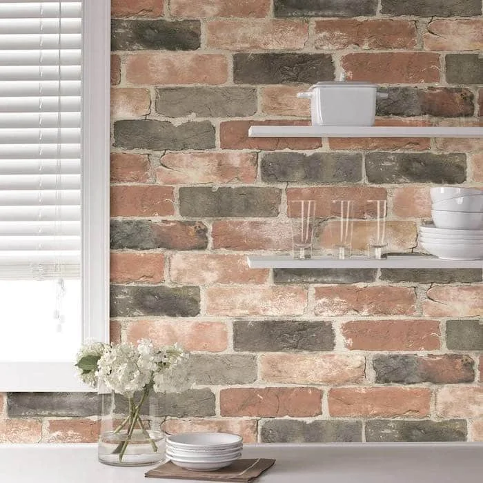 Faux Brick Wallpaper, Brick Effect Wallpaper, brick wallpaper peel and stick