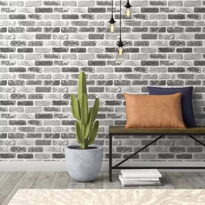brick wallpaper peel and stick, exposed brick wallpaper