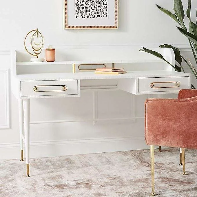 Modern White Home Office Desk, Anthropologie Odetta Desk