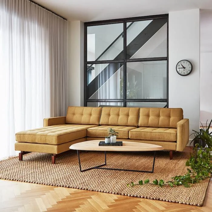 Living Room Furniture, Jane Mid-century Modern Bi-Sectional Sofa