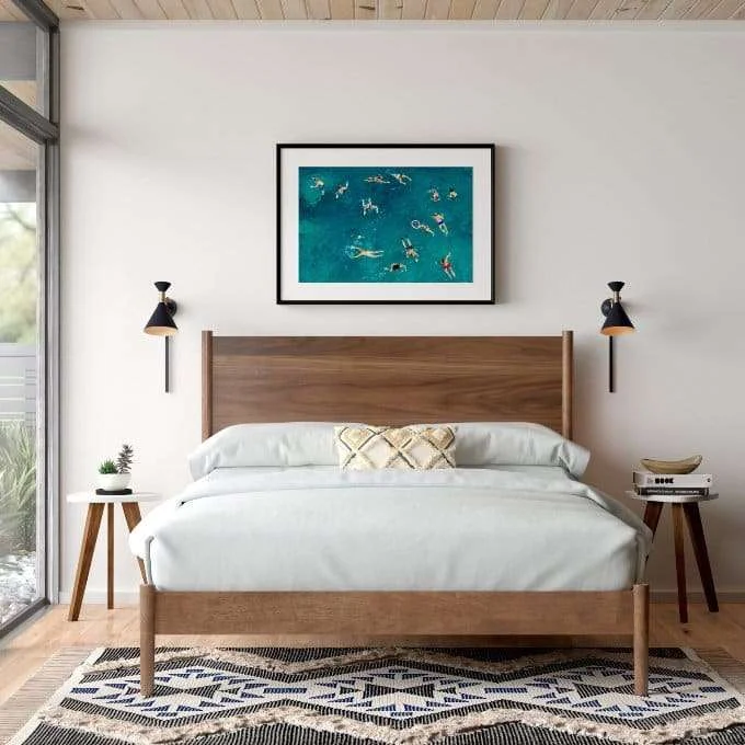 Scandinavian Style Mid-century Panel Bed