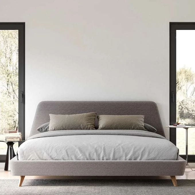 Upholstered Mid-century Bed Frame King Size