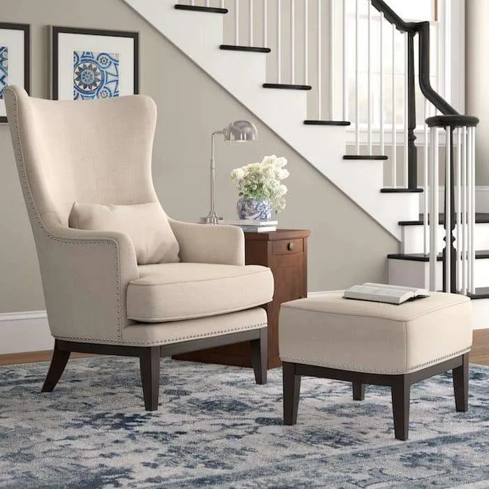 Best Modern Accent Chairs Wayfair Caistor Linen Ottoman