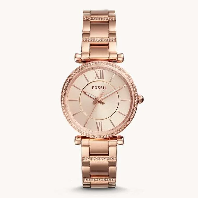 Best Rose Gold Women's Watches, Fossil Carlie Rose Gold Watch for Ladies