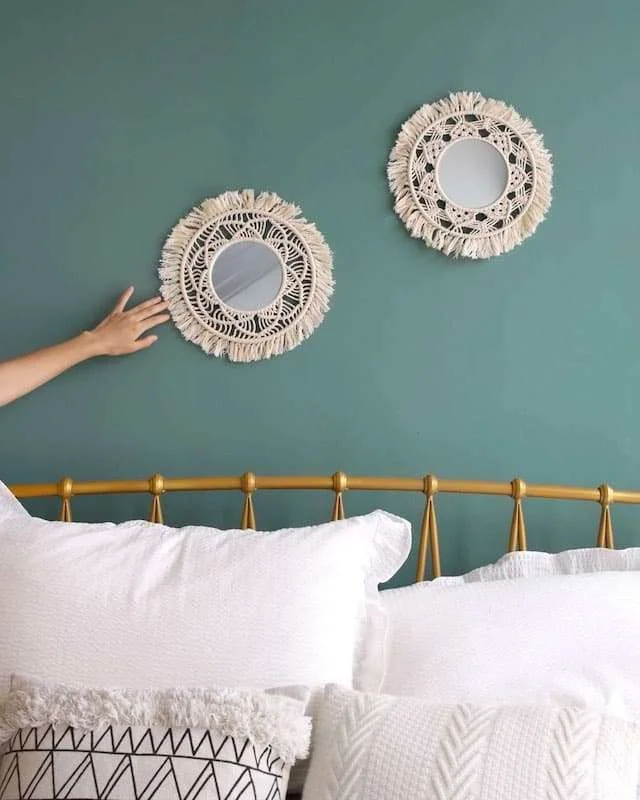 Boho Decor Macrame Round Mirror