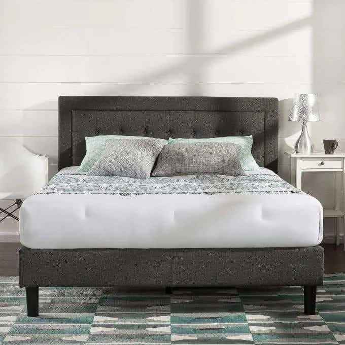 Cheap Platform Bed Frames Amazon Zinus Upholstered