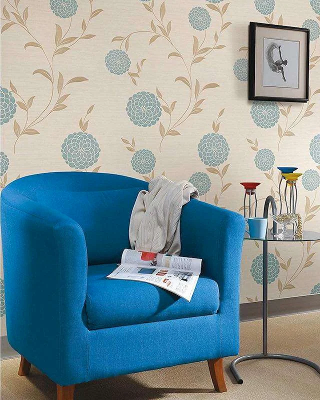 Best Floral Wallpapers, Mid Century Modern Floral Wallpapers, Floral Wallpaper Removable, Romosa WallCoverings Pom Pom