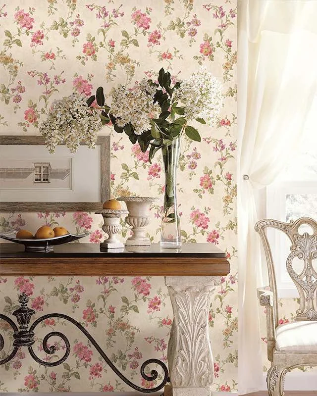 Best Floral Wallpapers, Floral Wallpapers Vintage, Flower Wallpapers, York Wall Coverings Geranium, Rustic Floral Wallpaper