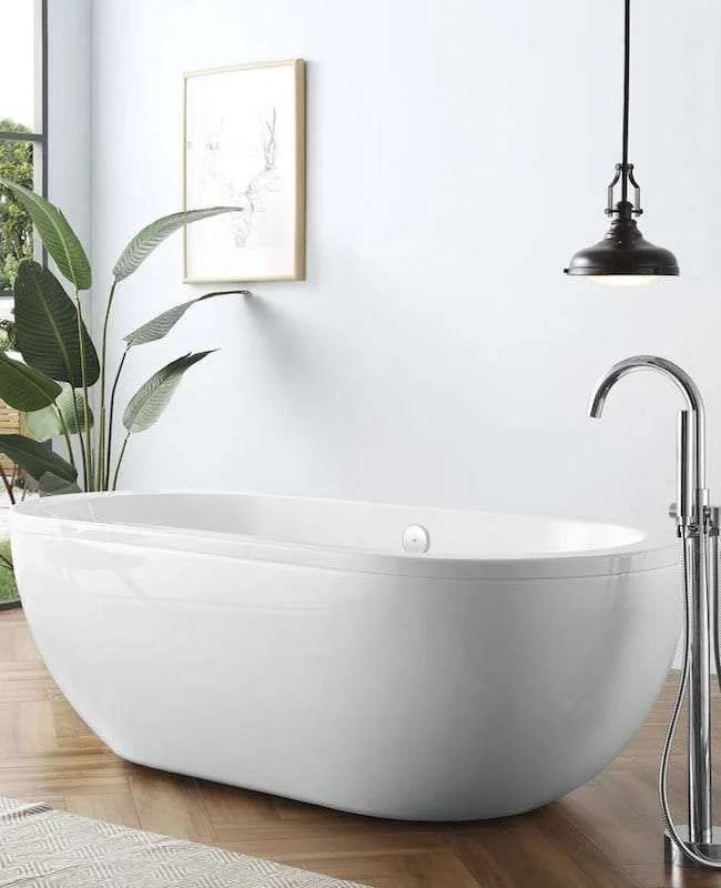 Over Decors Glossy White Freestanding Bathtub