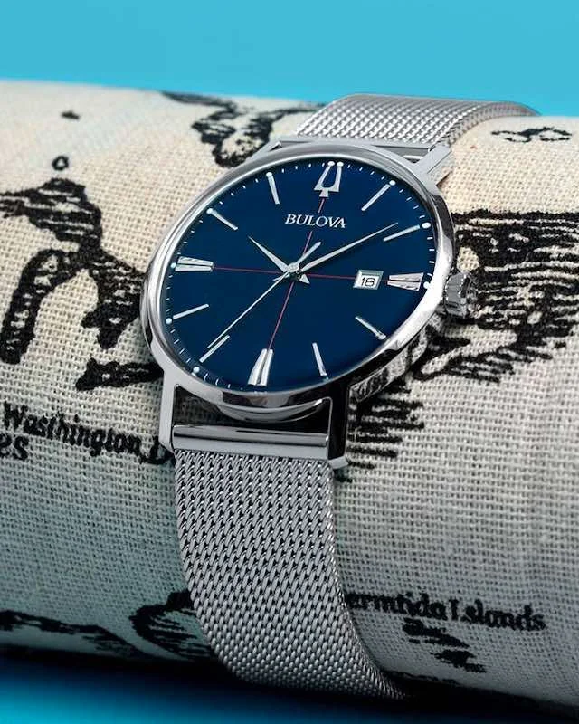 Best Men's Watches under $300, Bulova Classic Aerojet Mesh Strap Blue Dial