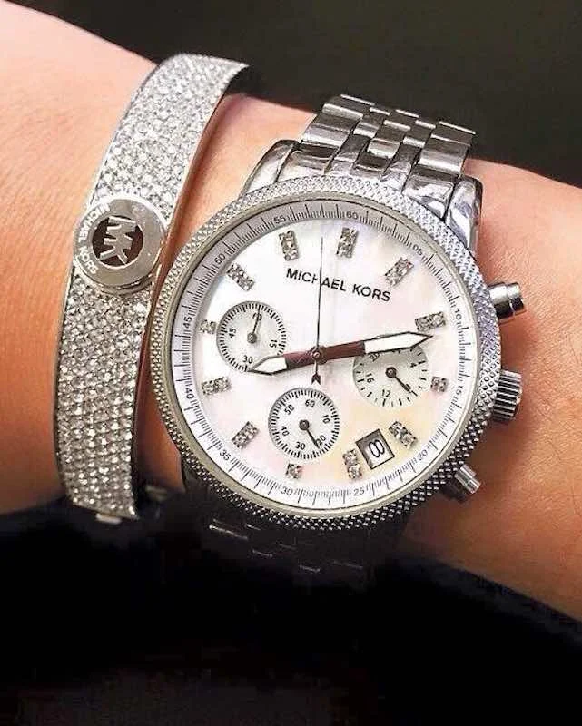 Michael Kors Womens Watches Under 200 Ritz Silver