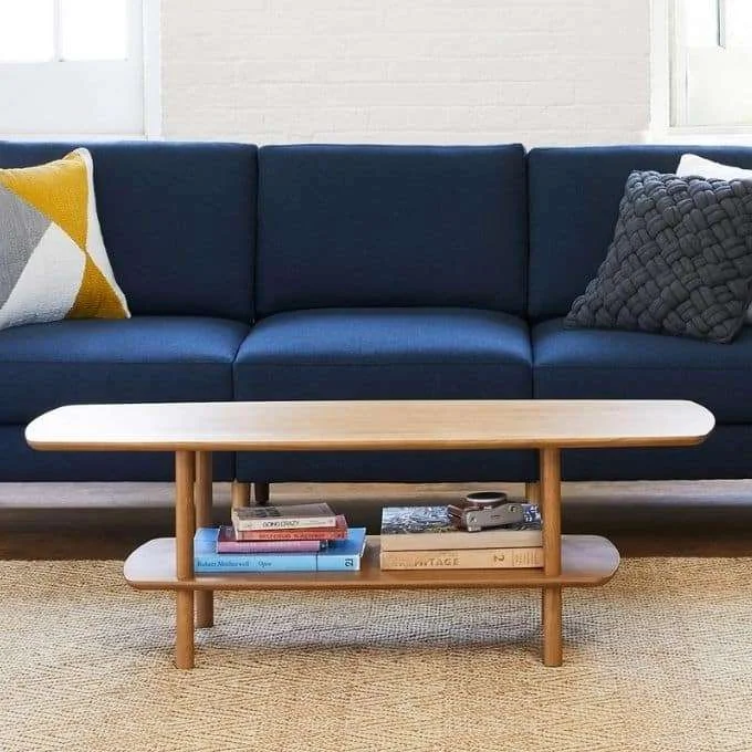 Large Oval Coffee Table with shelf Burrow Serif