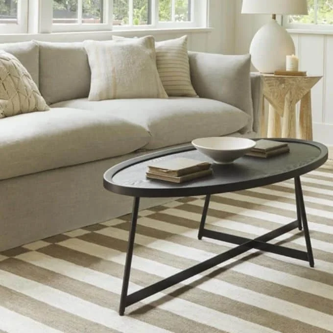 Raised Rim Oval Coffee Table Luluandgeorgia Gweneth