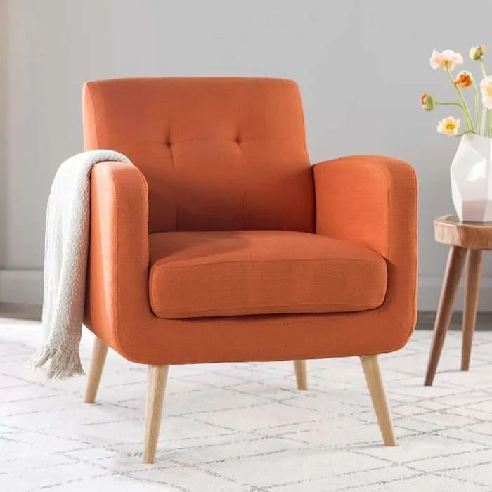 Modern Accent Chair Orange Valeria