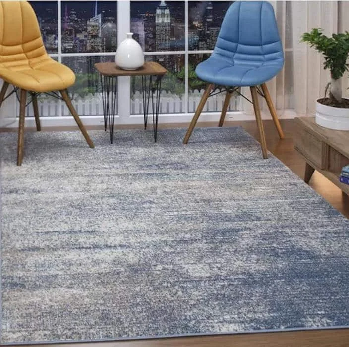 modern-Area Rugs Handmade Williston Forge Abstract Blue
