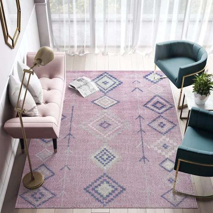 Modern Area Rugs Moroccan Pink Tribal