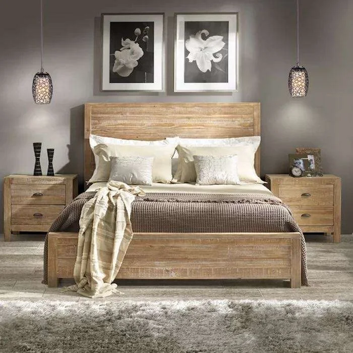 Modern Platform Bed Montauk Solid Wood