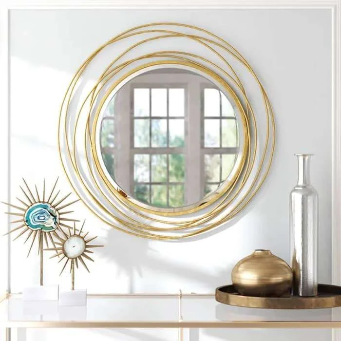 Modern Wall Mirrors Whirlwind Round Accent