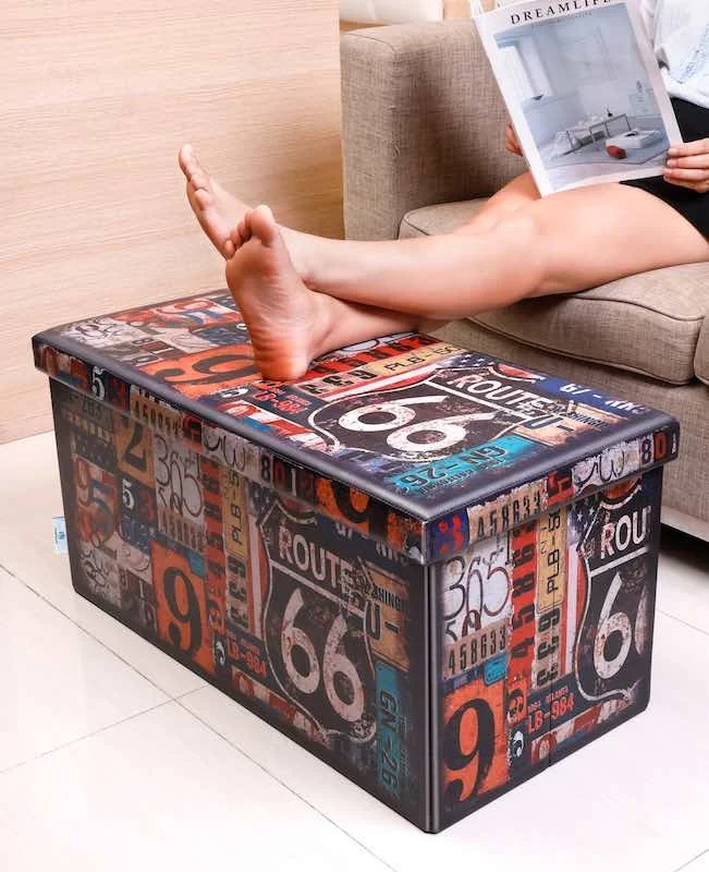 Ottoman Coffee Table  Folding Storage Bench