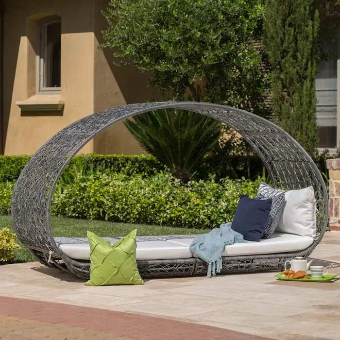 Best Patio Furniture, Mistana Wicker Daybed with Cushions