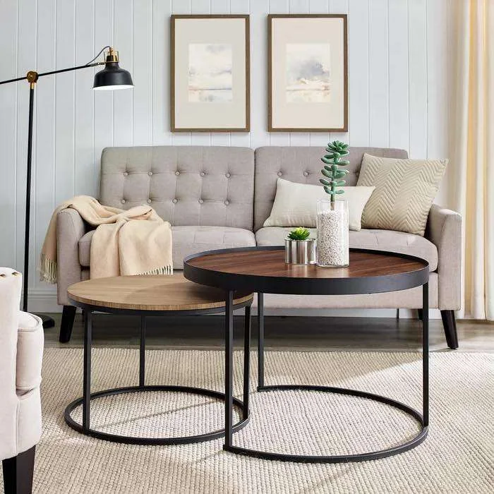 Round Wooden Coffee Tables, Coffee Table Set