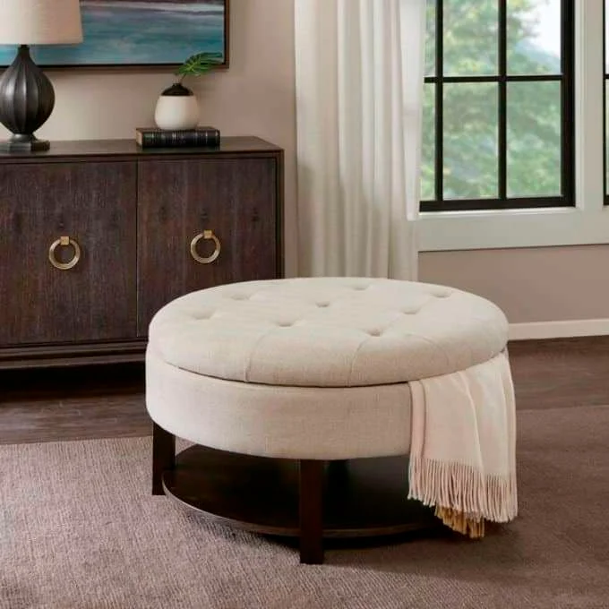 Round Wooden Coffee Tables Wayfair Red Barrel Wide Tufted