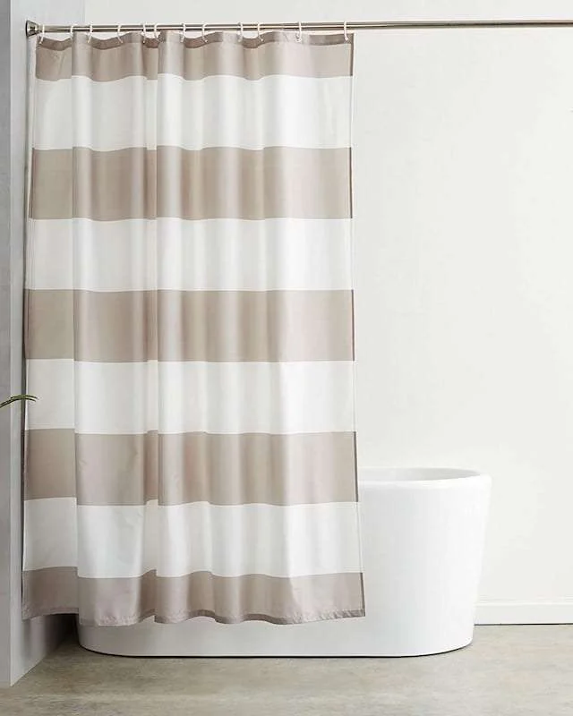 Best Shower Curtains, Luxury Shower Curtains, Elegant Shower Curtains, Striped Shower Curtains, Shower Curtains Grey Striped