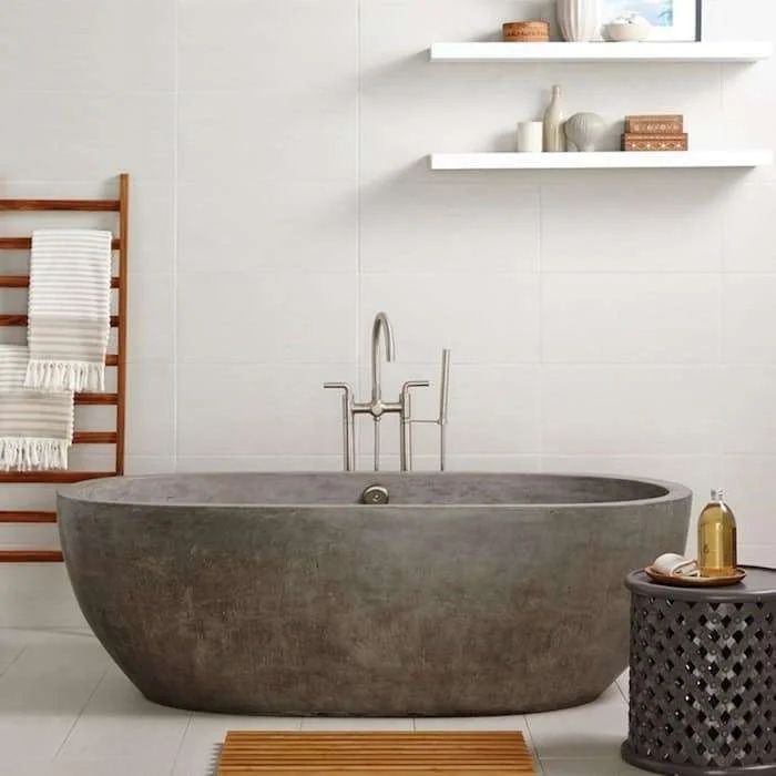 Natural Stone Freestanding Soaking Bathtub