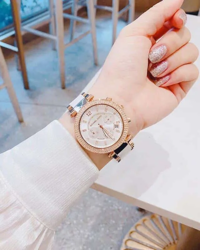 Michael Kors Womens Watches Under 200 Parker Rose gold white mk5774