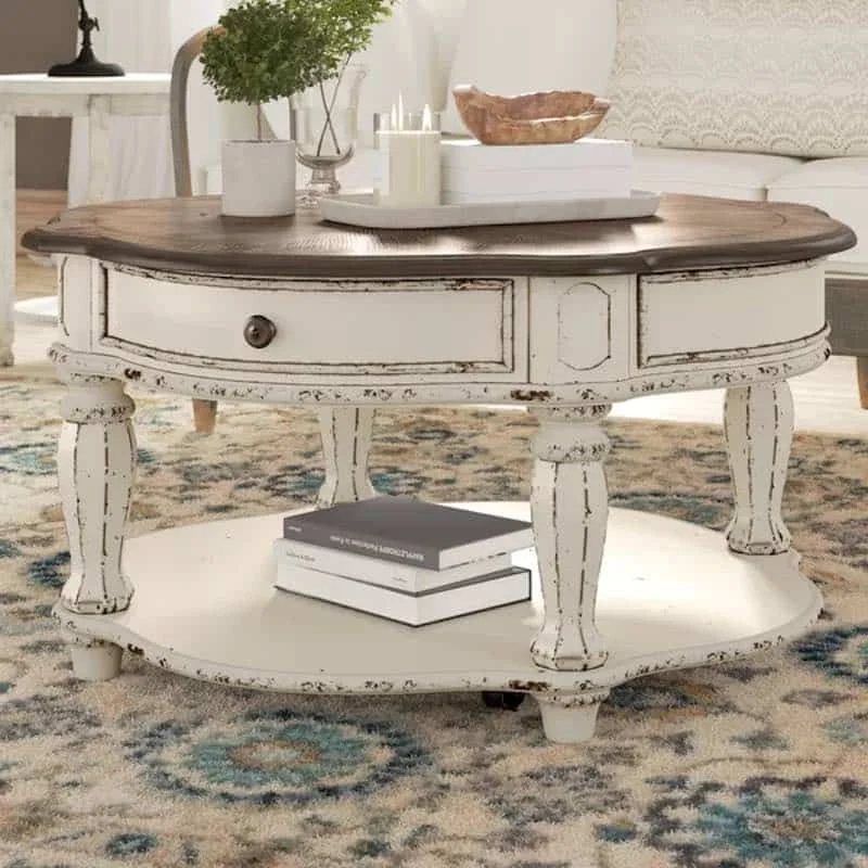 Best Wooden Round Coffee Tables, Coffee Tables with Storage, Farmhouse Wooden Coffee Tables