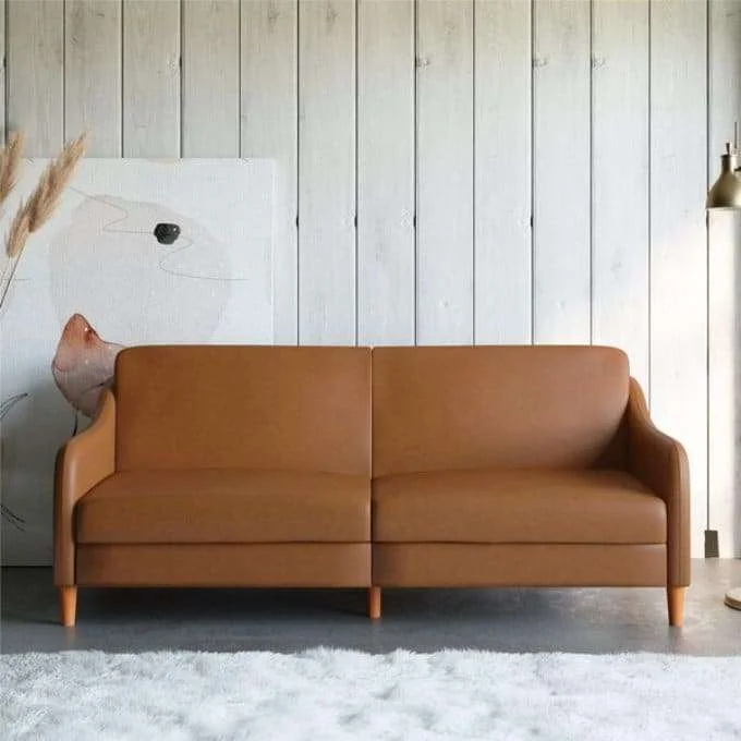 Best Sofa Beds Wayfair Mistana Faux Leather Round Sleeper