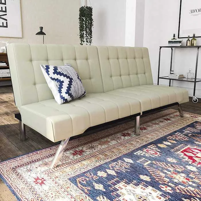 Best Sofa Beds, White Faux Leather Futon Sofa Bed