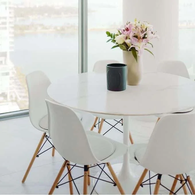 Best Mid Century Modern Dining Tables Eternitymodern Statuario Venato Calacatta Quartz