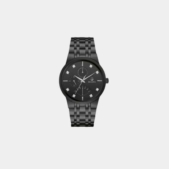 Best Bulova Women's Watches Reeds Diamond Black Ion Plated Watch