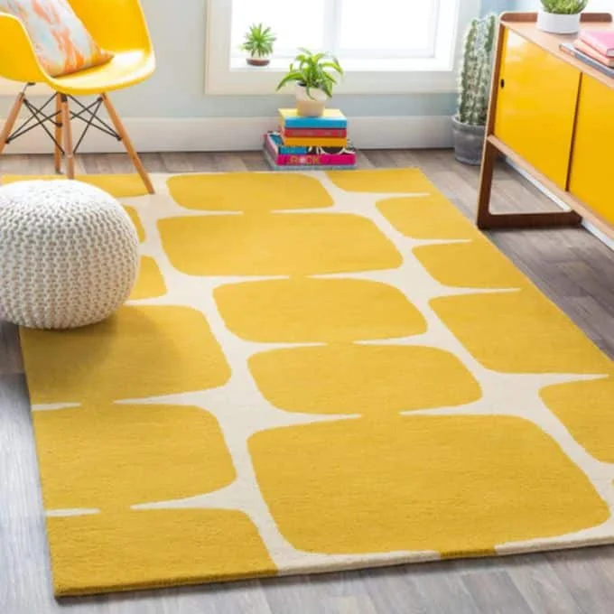 Best Mid Century Modern Rugs, Scion Yellow Shapes Rug