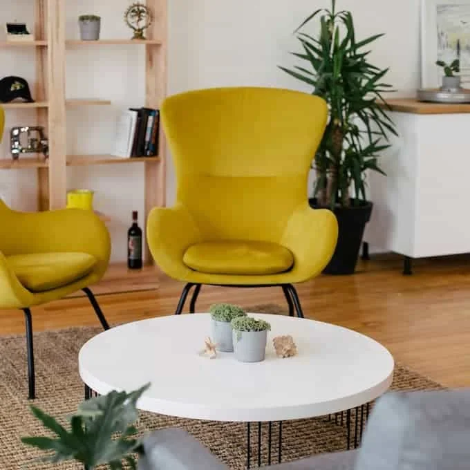 Yellow High Back Accent Chair