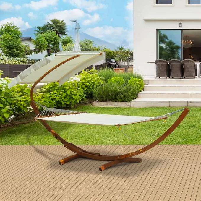 Backyard Hammocks Art Polyester With Stand