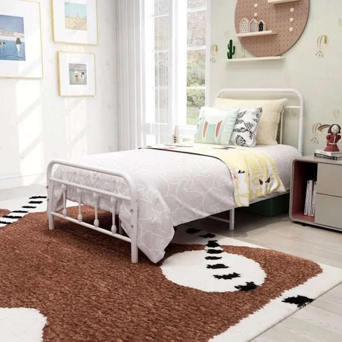Cheap Platform Bed Frames White Metal