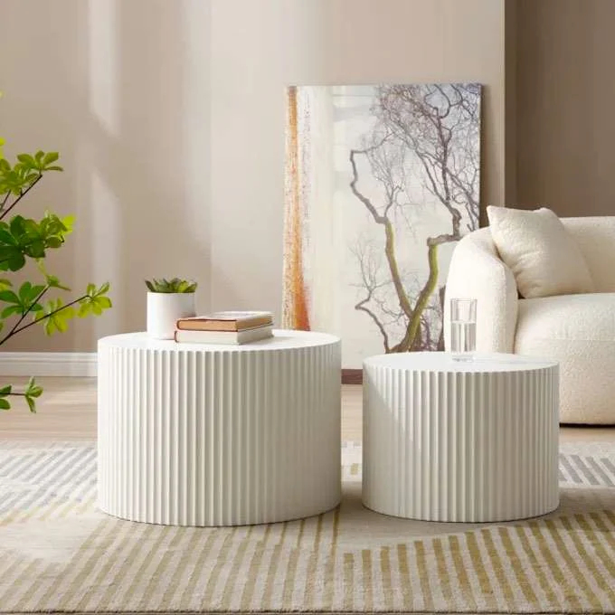 White coffee table set