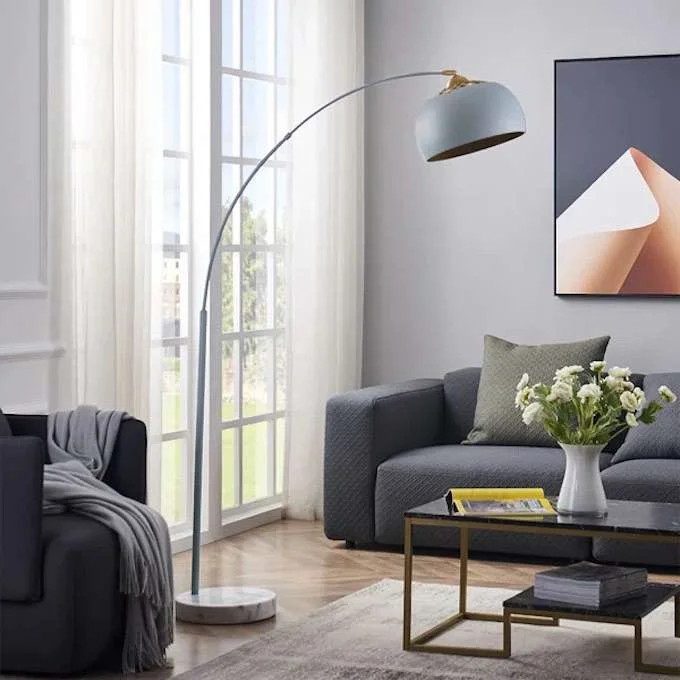 modern floor lamp arched grey