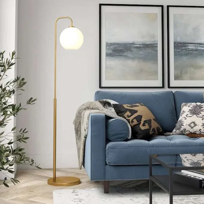 Gold Mid century modern floor lamp