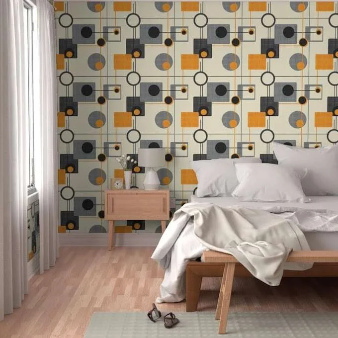 Mid Century Modern Wallpaper Spoonflower Mod