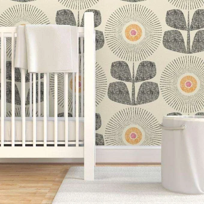 Mid Century Wallpaper Floral