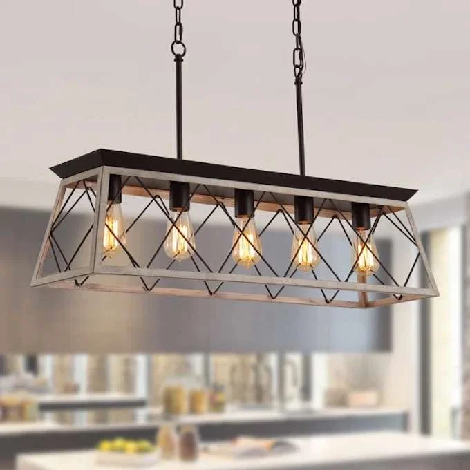 Kitchen Island Pendant Light Linear Cage