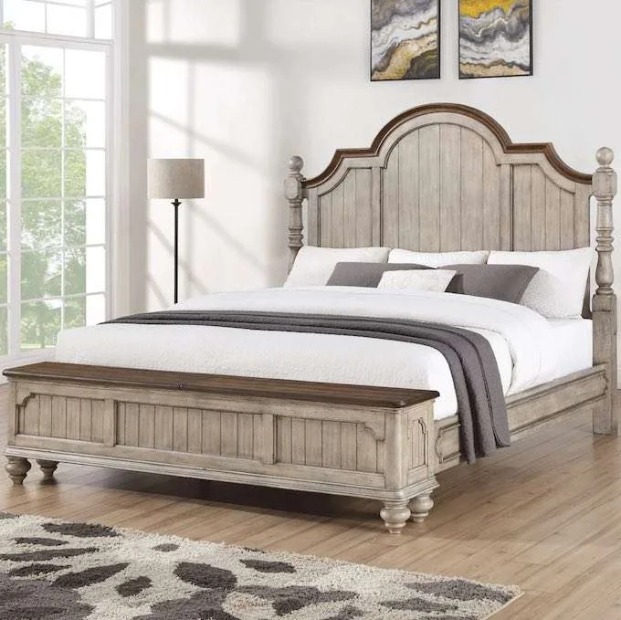 Vintage platform bed with storage