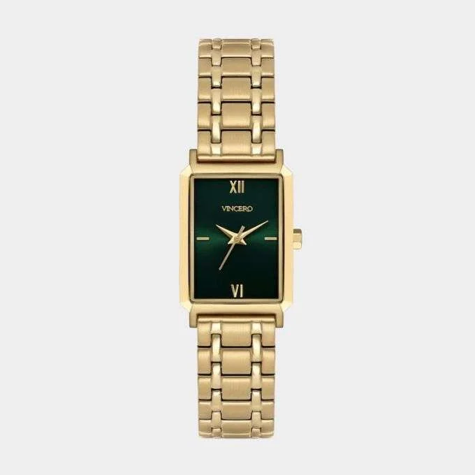 Vincero Ava S2 Women's Watch in Gold Strap and Dark Green Dial