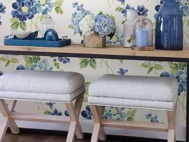 Claressa Blueberry Floral Wallpaper