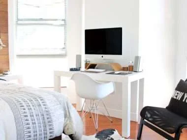 home office in bedroom